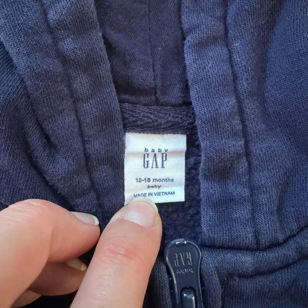 Gap Fuzzy Lined Sweatshirt 12-18m blue